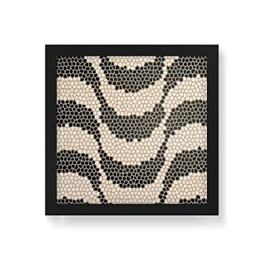 Imagem de Arte Maníacos Quadro Decorativo em Madeira Optical Ondas Mosaico - 30x30cm (Moldura caixa em laca preta)