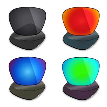 Imagem de Mryok 4 pares de lentes polarizadas de substituição para óculos de sol Bose Alto S/M - Stealth Preto/Fire Red/Ice Blue/Emerald Green