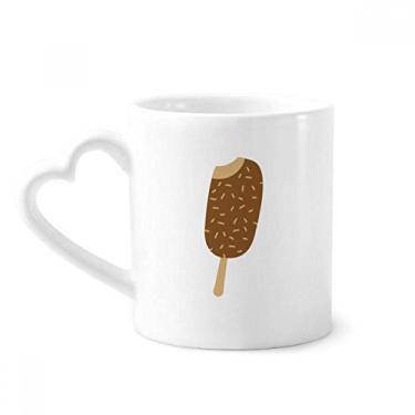 Imagem de Caneca de chocolate crocante doce sorvete café cerâmica copo de coração de vidro