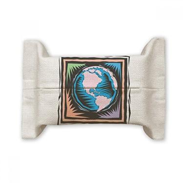 Imagem de Mysterious Blue Earth Suporte de cobertura de papel de tecido mexicano para gravação de elemento mexicano saco de linho de algodão