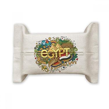 Imagem de Bolsa de linho de algodão com estampa de pirâmide da Esfinge do Egito Antigo