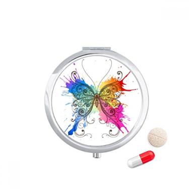 Imagem de Caixa de armazenamento de medicamentos com pintura de tinta, estilo como borboleta, bolso