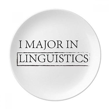 Imagem de Citação I Major In Linguistics Prato decorativo de porcelana Salver Prato de jantar