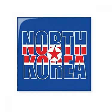 Imagem de Nome da bandeira da Coreia do Norte azulejo de cerâmica brilhante banheiro cozinha parede decoração artesanato presente