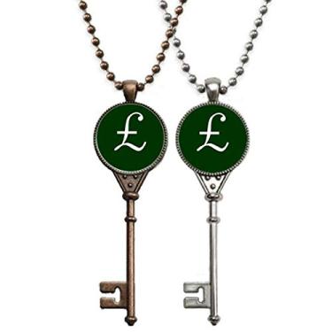 Imagem de OFFbb-USA Colar com símbolo de moeda GBP do Reino Unido joia decoração de casal