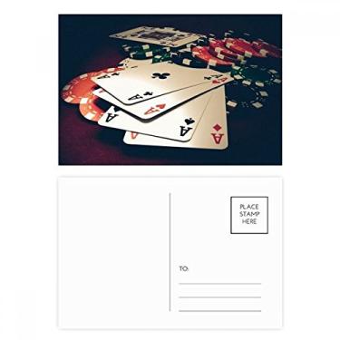 Imagem de Conjunto de cartões poker fichas para jogos de fotos, cartões postais de aniversário para enviar cartões de agradecimento