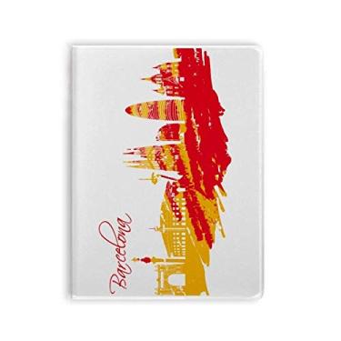 Imagem de Diário de capa macia para caderno Barcelona da City Silhouette vermelho e amarelo