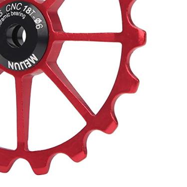 Imagem de Rolo de guia traseiro, suporta várias mudanças de velocidade, polia de câmbio traseiro de bicicleta, guia de câmbio traseiro para bicicleta guia (vermelho)