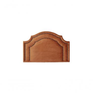 Imagem de Cabeceira Solteiro Luxo 90x60 Veludo Terracota Tachas Fumê