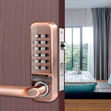 Imagem de Teclado fechadura de porta senha mecânica fechadura de porta botão digital inteligente fechadura de porta resistente e durável para hotel para casa para apartamentos