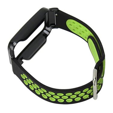 Imagem de Pulseira de Relógio de Silicone, Pulseira de Relógio Estilosa Substituição de Capa Macia para Corrida (Caixa preta verde e preta)