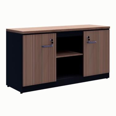 Imagem de Armário de Escritório Yaris com Nichos 2 PT Ameixa e Preto 73 cm