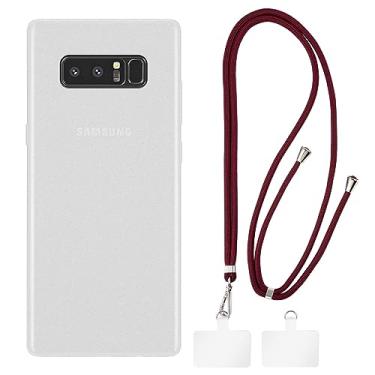 Imagem de Shantime Capa para Samsung Galaxy Note 8 + cordões universais para celular, pescoço/alça macia de silicone TPU capa amortecedora para Samsung Galaxy Note 8 (6,3 polegadas)