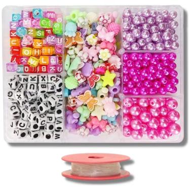 Imagem de Kit Miçanga Colorida Infantil Para Pulseira Aprox 1.100 Pçs Oficial Realizzi