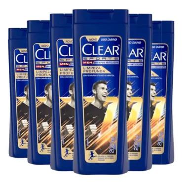 Imagem de Kit Shampoo Anticaspa Clear Sports Men Limpeza Profunda 200ml - 6 Unidades