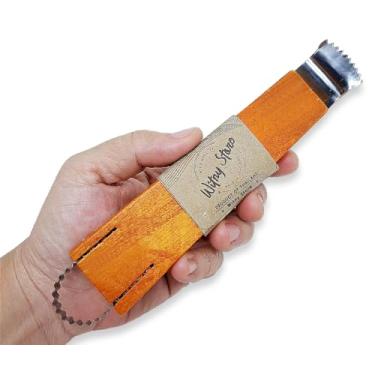 Imagem de (Wooden 2) - WitnyStore Coconut Grater - Vintage Kitchen Tool - Thai Traditional Style Multipurpose Easy to Use Portable Wooden Hand Held Scraper and Shredder for Fresh or Baby Coconut Meat - 8 x 3.8cm x 1.3cm