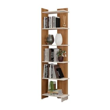 Imagem de Estante Livreiro Organizador Multiuso Casa e Escritório Eccos Nature/Off White
