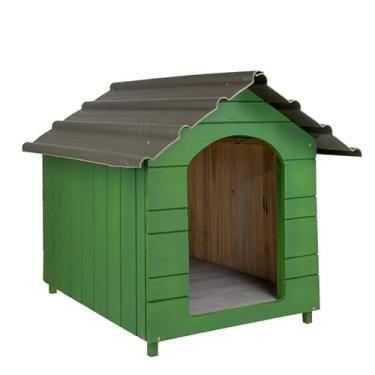 Imagem de Casinha de Cachorro Telhado Ecológico Reforçada Extra Gigante N7 (Verde)