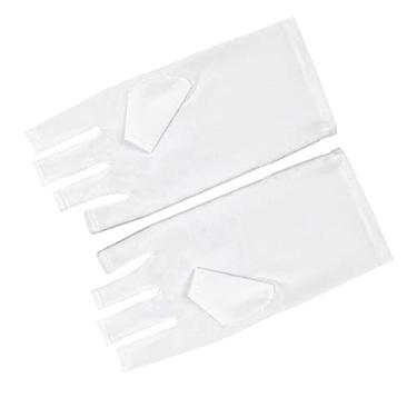 Imagem de Luvas de unhas anti-ultravioleta anti-preto protetor solar especial descartável luvas sem dedos fototerapia de unhas luvas de isolamento térmico curtas
