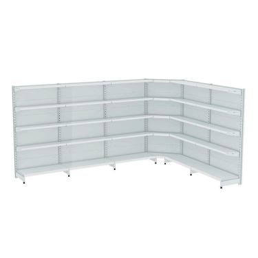 Imagem de Gondola Parede 170 Fit Ate 5 Metros 1 Canto Branco 30b Sp Et