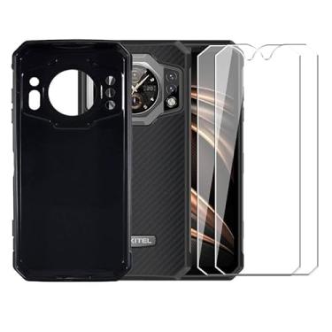 Imagem de WDMYLFTW Capa para Oukitel WP21 + [2 unidades] Película protetora de tela de vidro temperado - Capa protetora de TPU TPU à prova de choque de silicone transparente macia e flexível para Oukitel WP21