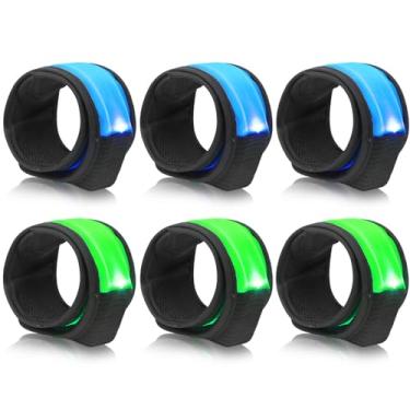 Imagem de Pulseira de Led Band Slap para corrida, caminhada, segurança noturna, para adultos, crianças, ajustável, faixa refletiva para o dia de São Patrício, ciclismo, concerto, acampamento, esportes ao ar