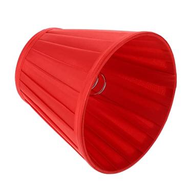 Imagem de USHOBE 1 peça Abajur de pano com clipe para abajur plissado barril abajur de substituição para lustre abajur de parede para mesa lâmpada de parede luz de chão vermelho 13 x 13 x 14 cm