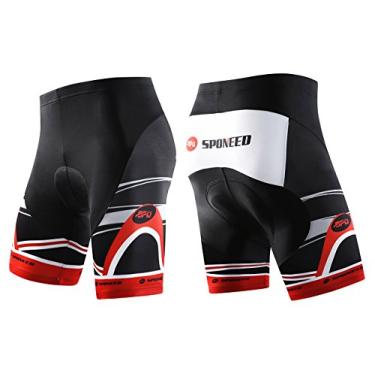 Imagem de Calça de ciclismo masculina esponjosa acolchoada com gel para ciclismo, ciclismo, ciclismo, ciclismo, ciclismo, MTB, Acolchoado, Red-multi, US Medium- (Asia L)