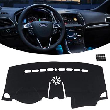 Imagem de KEYOOG Capa de painel para painel de instrumentos adequada para Fo-rd Edge 2024-2015 (sem modelos HUD), tapete antirreflexo, protetor solar antiderrapante (preto)