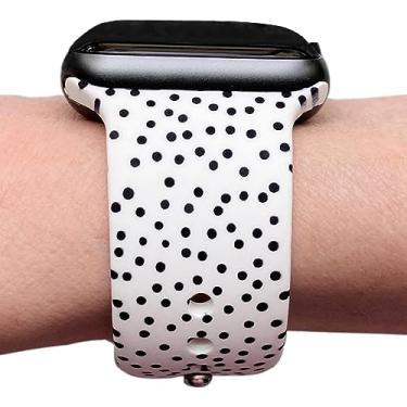 Imagem de Lux Bands Pulseira de relógio impressa – Pulseira para relógio inteligente com fivela de aço inoxidável – Pulseira compatível com iWatch – Pulseira de relógio Apple SE com pulseira de silicone – Pulseiras ajustáveis para Apple (38 – 41 mm pequena)
