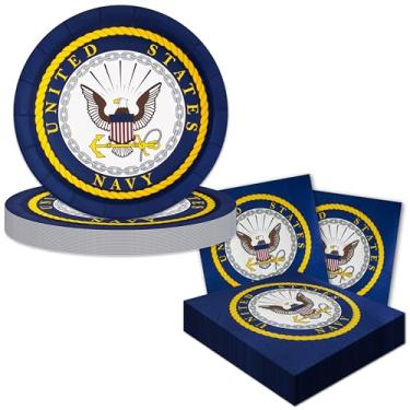 Imagem de U.S. Navy Party for 32 guests! Jumbo Set includes 32 Lg. 9” Plates & 32 Napkins. Make every Navy Celebration great! by Havercamp