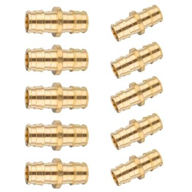 Imagem de GUOFIS Conexões de expansão PEX-A de 1/5.1 cm, acoplamento de latão F1960 Pex-a, acessórios de expansão PEX, acoplamento reto para tubos Pex A (pacote com 10)
