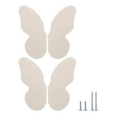 Imagem de Evionlin Dois pares de puxadores coloridos de liga de alumínio em forma de borboleta cinzenta puxadores de armário divertidos e funcionais