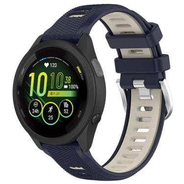 Imagem de Nacorulu Pulseira compatível com Garmin Forerunner 245 Forerunner 55, pulseira de substituição de 20 mm para Galaxy Watch 5/5 Pro Galaxy Watch 4 Vivoactive 3 Vivoactive 5 (azul bege)