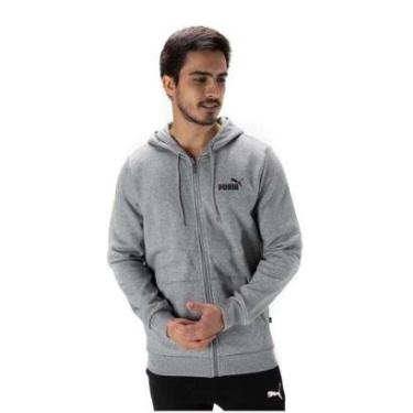 Imagem de Moletom Puma Small Logo FZ Hoodie FL - Preto - G-Masculino