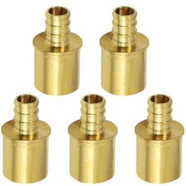 Imagem de Supply Giant QTNB3412-5 Adaptador de cobre macho para suor X Pex Barb Pipe Fitting, 3/4 x 1/2, latão