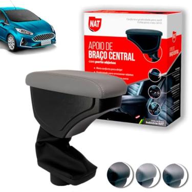 Imagem de Apoio de Braço Encosto Fiesta Nacional Ano 2013 Até 2019 Couro Cinza C/Linha Cinza