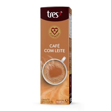 Imagem de 3 Corações Cápsula Café com Leite TRES - 10 unidades