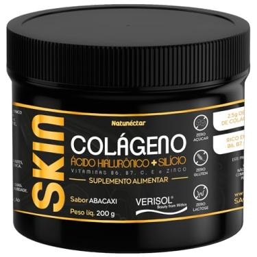 Imagem de Colágeno Verisol + Hialurônico + Silicio Vitamina B6 B7 C E e Zinco 200g Sabor Abacaxi