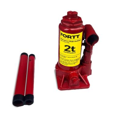 Imagem de Macaco Hidráulico tipo Garrafa 2 Ton Fortt Vermelho - MHG001-2ton
