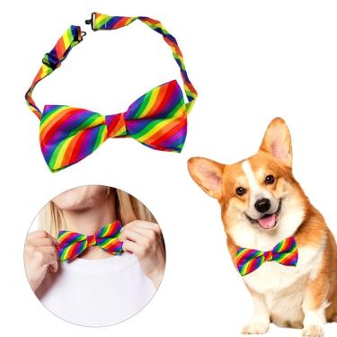 Imagem de Gravata Borboleta Arco Iris Rainbow Lgbt Festa Casamento Ajustavel