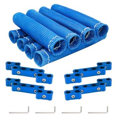 Imagem de Divisor separador de fio de vela de ignição, 12 peças, protetor de botas de fio de vela de ignição, manga protetora de proteção contra calor, suporte de grampo de fio de vela de ignição de 8 mm 9 mm