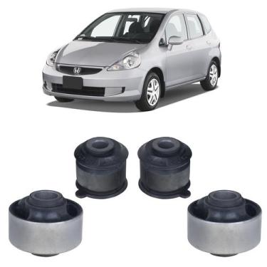 Imagem de 4 Borracha Pequena Grande Dianteira Honda Fit 2003 a 2008 - Auto Flex