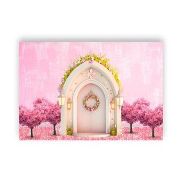 Imagem de Fundo Fotográfico 2,20 x 1,50 - New Born Portal com Árvores Rosa 125 -