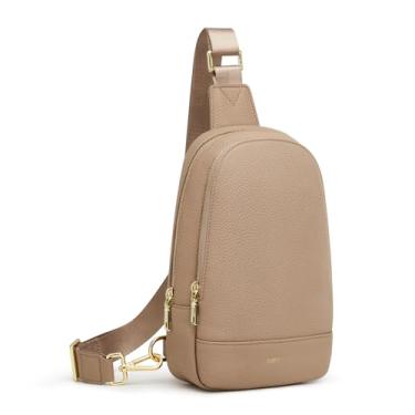 Imagem de Kattee Bolsa tiracolo feminina, pochete de couro macio para mulheres, bolsa transversal pequena com bloqueio de RFID, Damasco, Small, Moda casual simples prática