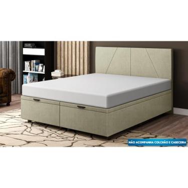 Imagem de Base Cama Baú King Size Veludo - SkyBox - SKYBOX BOX E BAÚS, Bege