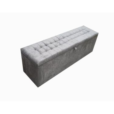 Imagem de Calçadeira Baú Julia 140 Para Cama de Casal - Negromonte Store, Cinza 