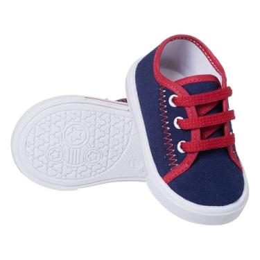 Imagem de Genérico, Tênis Bebe infantil B2A KIDS antialérgico Social Baby Cor:Marinho/Vermelho;Tamanho:21
