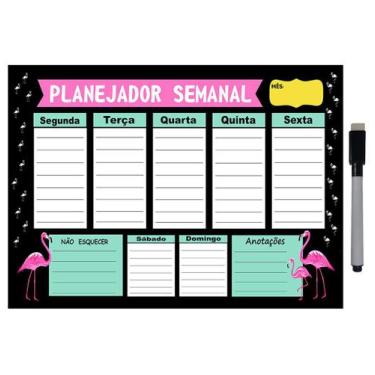 Imagem de Quadro Planejador de Metal Semanal 20x26cm + Caneta - Ideal Planners