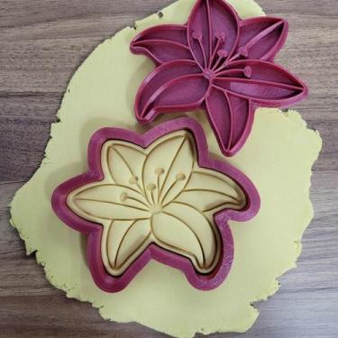 Imagem de Cortador Jardim Flor Lírio Pétalas Abertas Casamento - DOCE IMPRESSO, 